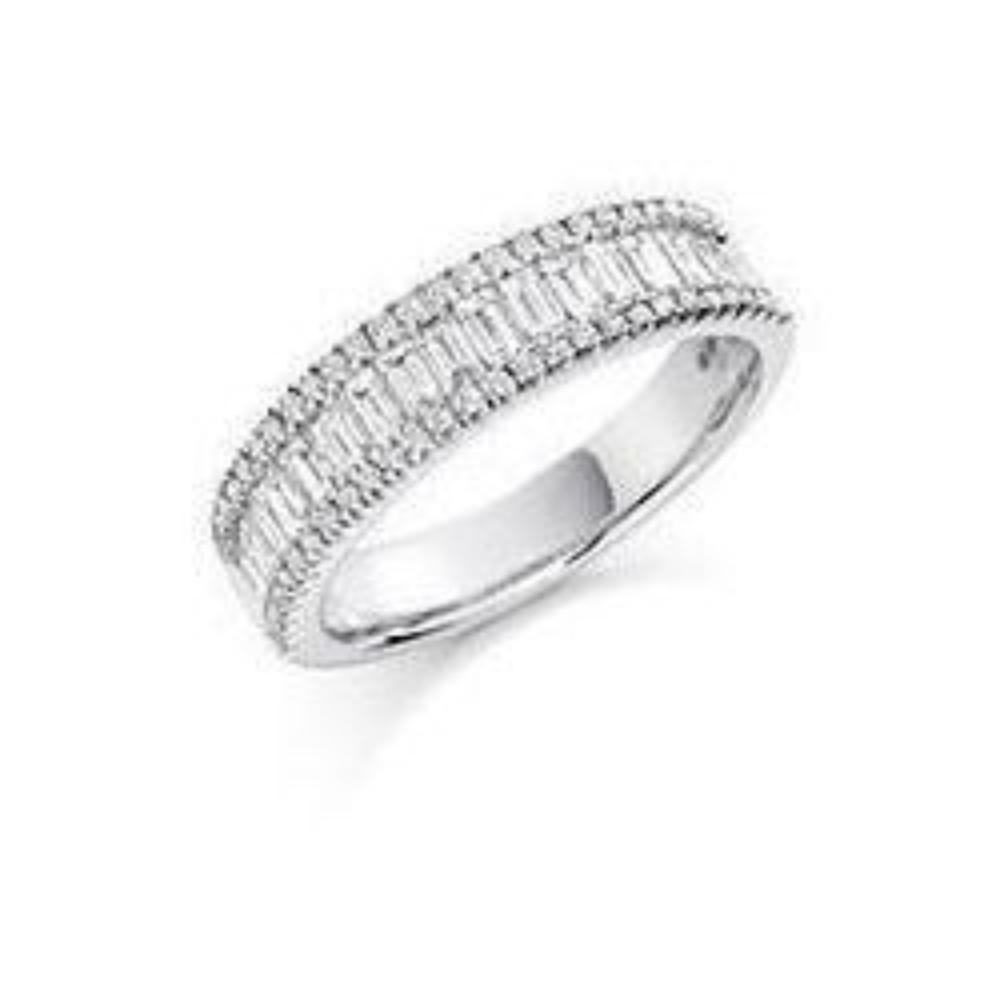 Diamond 1.25ct mixed cut half eternity ring Ring Gemex platinum *  