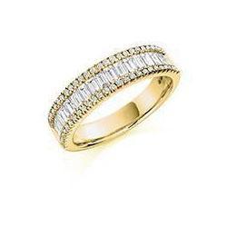 Diamond 1.25ct mixed cut half eternity ring Ring Gemex 18ct yellow gold *  