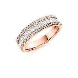 Diamond 1.25ct mixed cut half eternity ring Ring Gemex 18ct rose gold *  