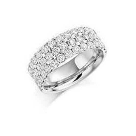 Diamond 2.25ct brilliant cut half eternity ring Ring Gemex platinum *  