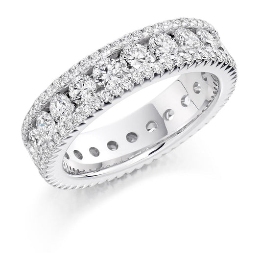 Diamond 2.80ct brilliant cut full eternity ring Ring Gemex platinum *  