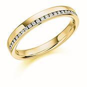 Diamond offset channel set 0.12ct 1/2 eternity ring Ring Gemex 18ct yellow gold *  