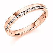 Diamond offset channel set 0.12ct 1/2 eternity ring Ring Gemex 18ct rose gold *  