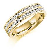 Diamond twin channel set 0.75ct 1/2 eternity band Ring Gemex 18ct yellow gold *  