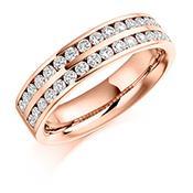 Diamond twin channel set 0.75ct 1/2 eternity band Ring Gemex 18ct rose gold *  