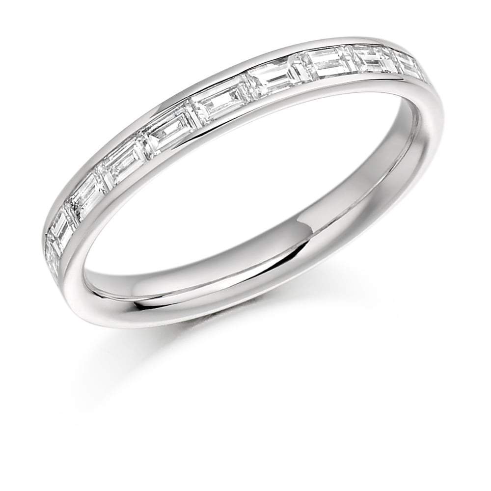 Diamond 0.50ct channel set baguette 1/2 eternity ring Ring Gemex platinum *  