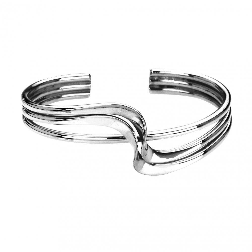 Silver double wave 3/4 bangle Bangle Cavendish French   