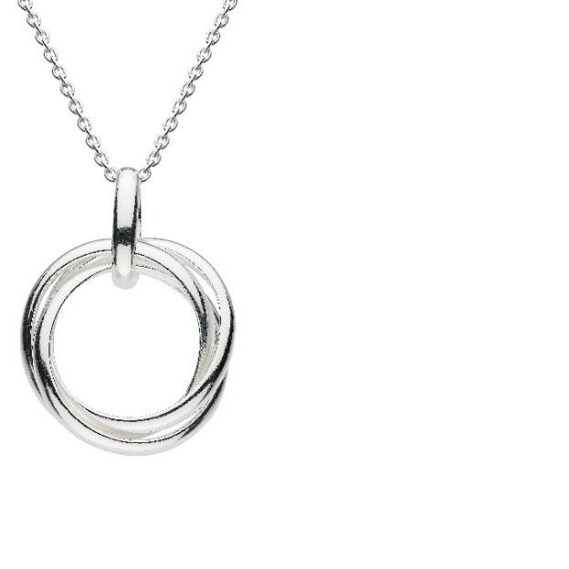 Silver woven trio hoop pendant Necklace DEW   