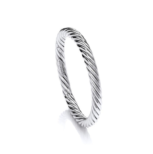 Silver Thick Twist Full Circle Bangle Bangles Cavendish French   