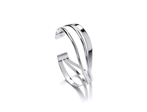 Silver Triple Wave Band Cuff Bangle Bangles Cavendish French   