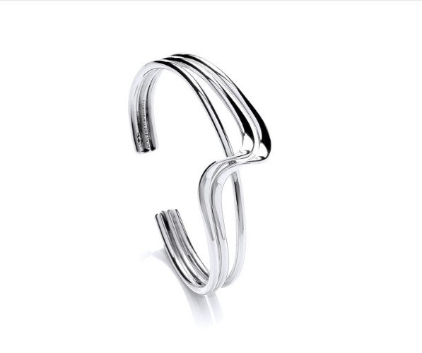 Silver double wave 3/4 bangle Bangle Cavendish French   